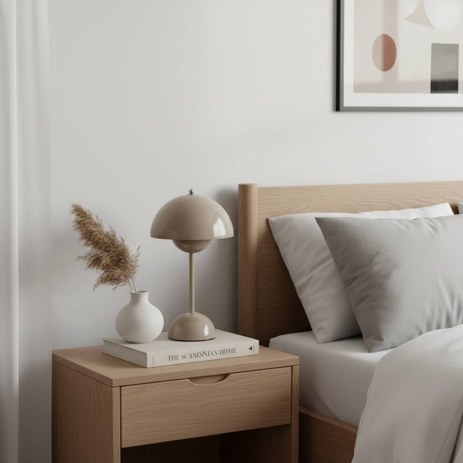 Table Lamp Retro Scandinavian with Dome Shade and Touch Dimmer