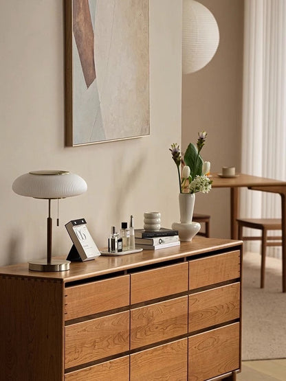 Table Lamp Retro with Ribbed Glass Shade and Pull Chain Switch