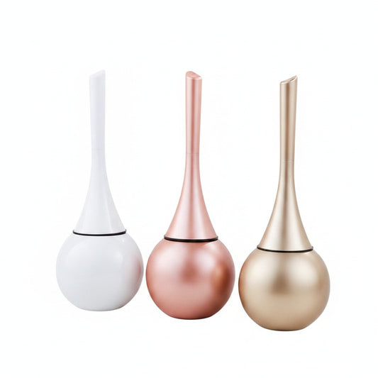 Toilet Brush Set with Round Holder and Removable Brush Head
