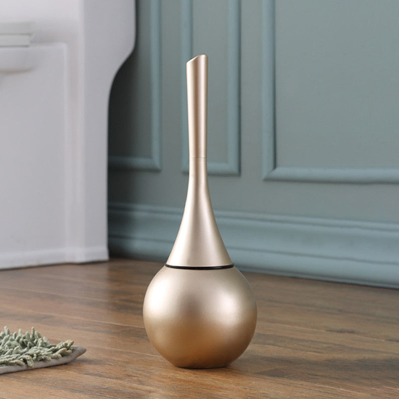 Toilet Brush Set with Round Holder and Removable Brush Head