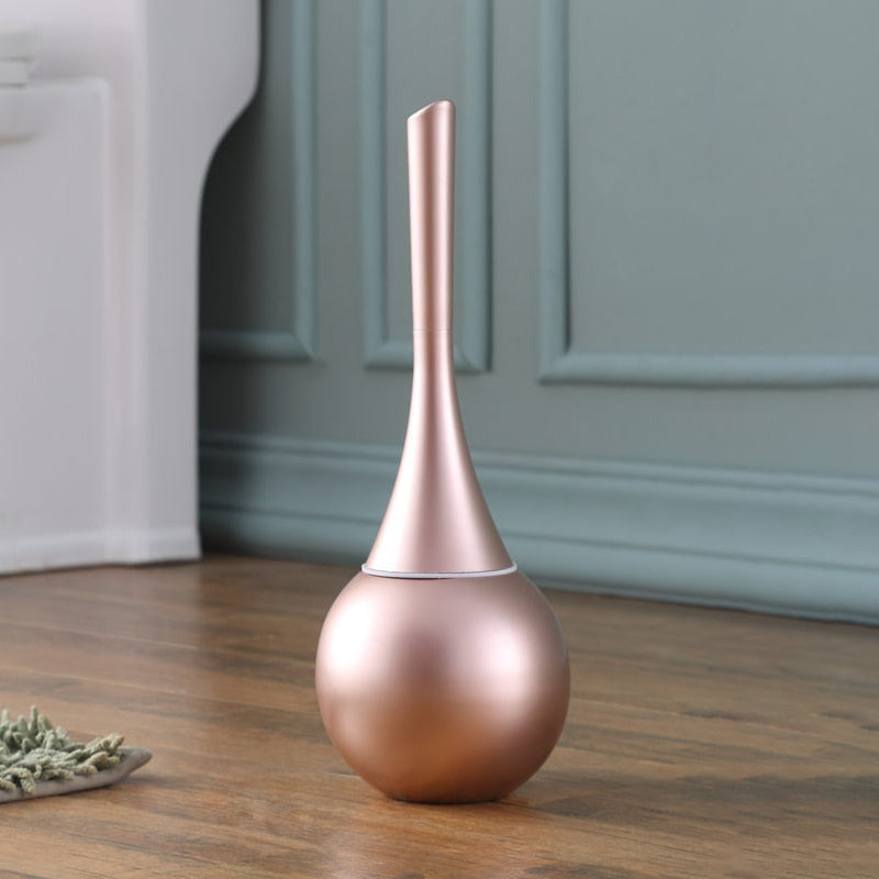Toilet Brush Set with Round Holder and Removable Brush Head