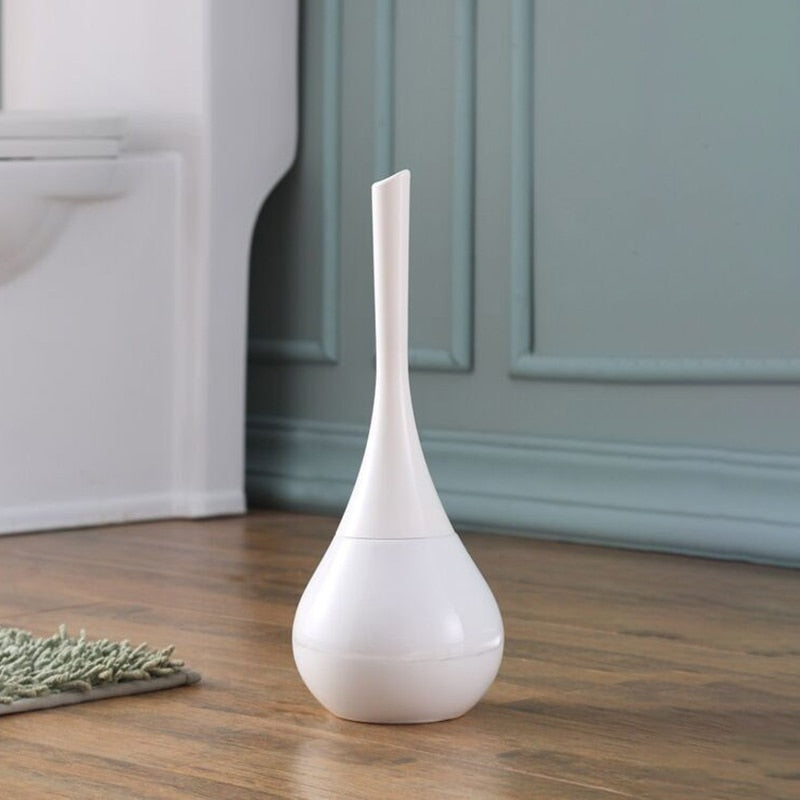Toilet Brush Set with Round Holder and Removable Brush Head