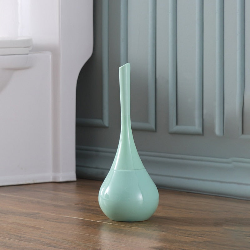Toilet Brush Set with Round Holder and Removable Brush Head