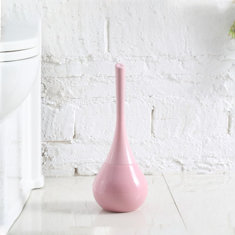 Toilet Brush Set with Round Holder and Removable Brush Head