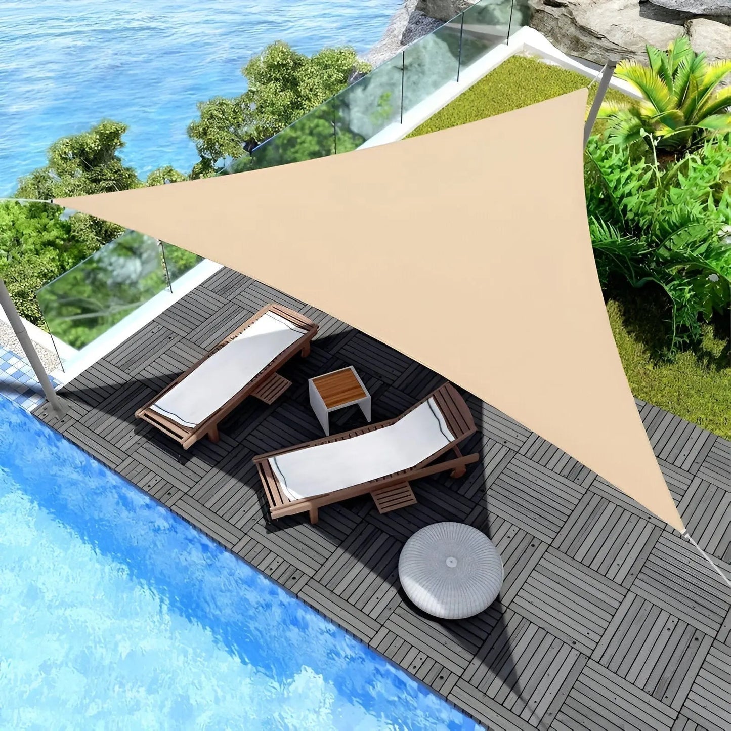 Triangular Sun Shade Sail for Patio, Garden and Pool with UV Protection