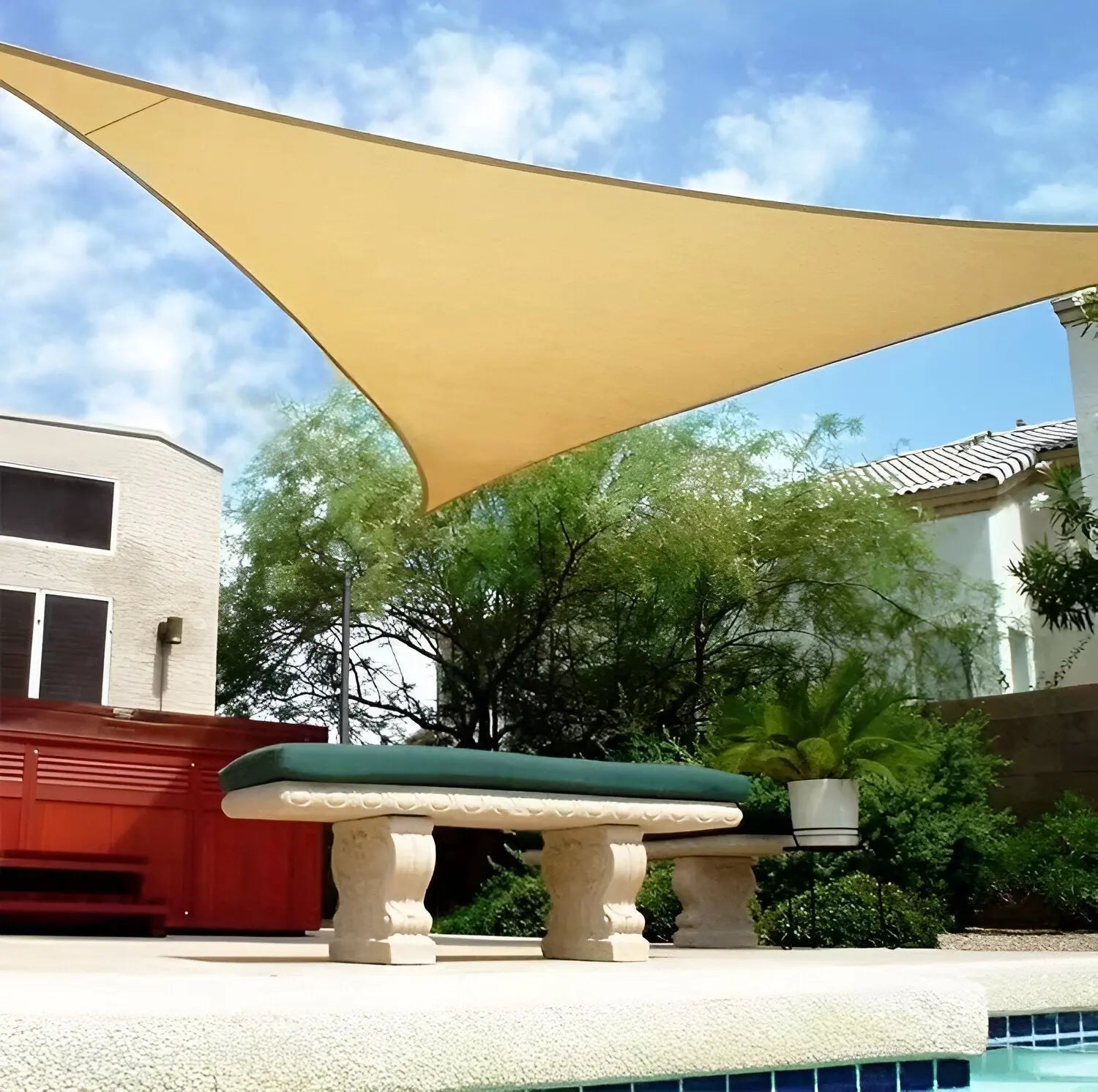Triangular Sun Shade Sail for Patio, Garden and Pool with UV Protection