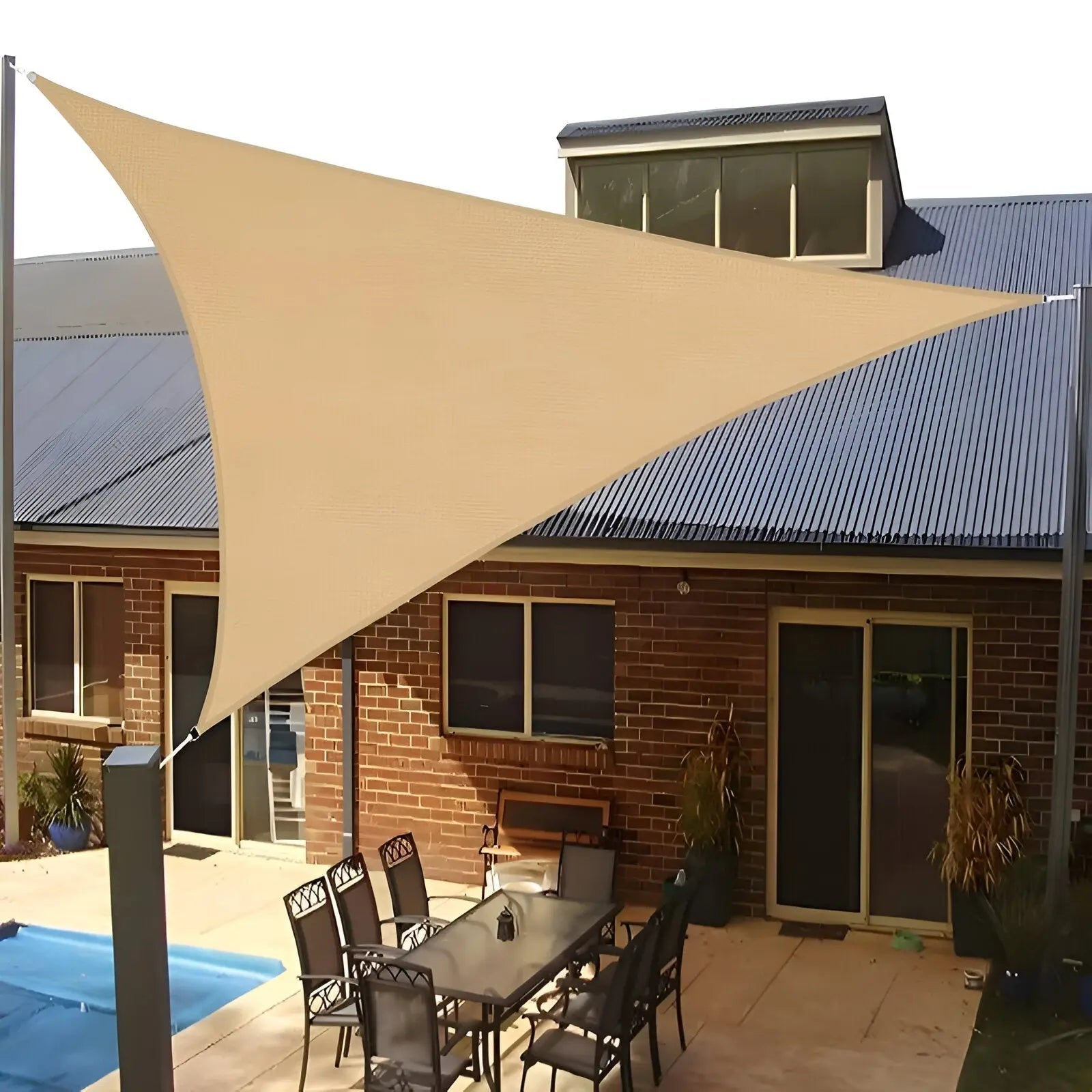 Triangular Sun Shade Sail for Patio, Garden and Pool with UV Protection