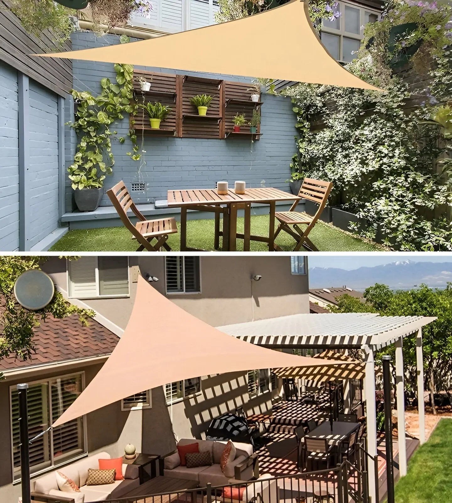 Triangular Sun Shade Sail for Patio, Garden and Pool with UV Protection