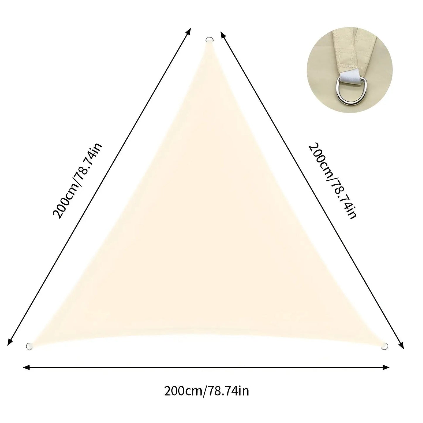 Triangular Sun Shade Sail for Patio, Garden and Pool with UV Protection