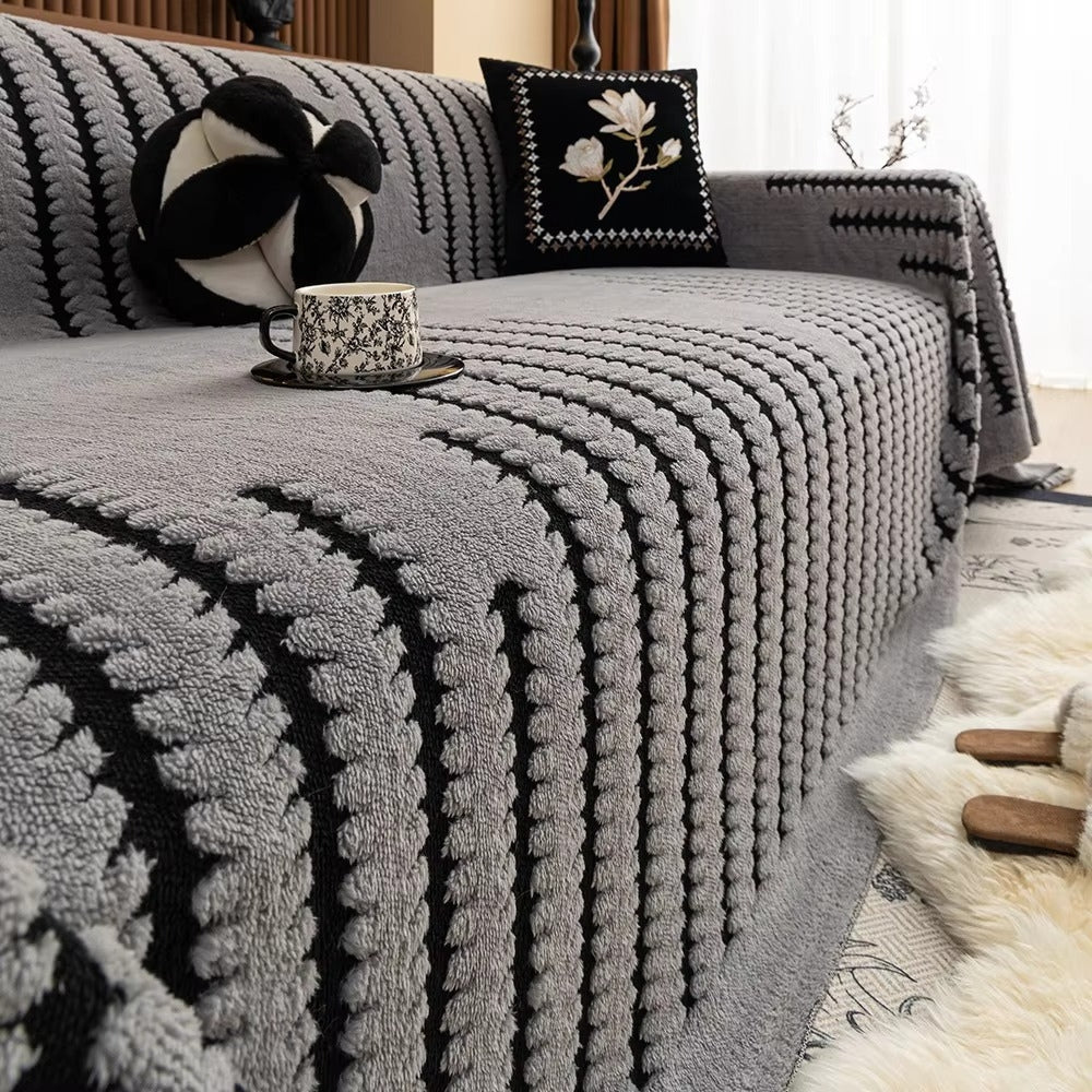 Tufted Sofa Throw Cover with Non-Slip Backing for Couch and Sectional Protection