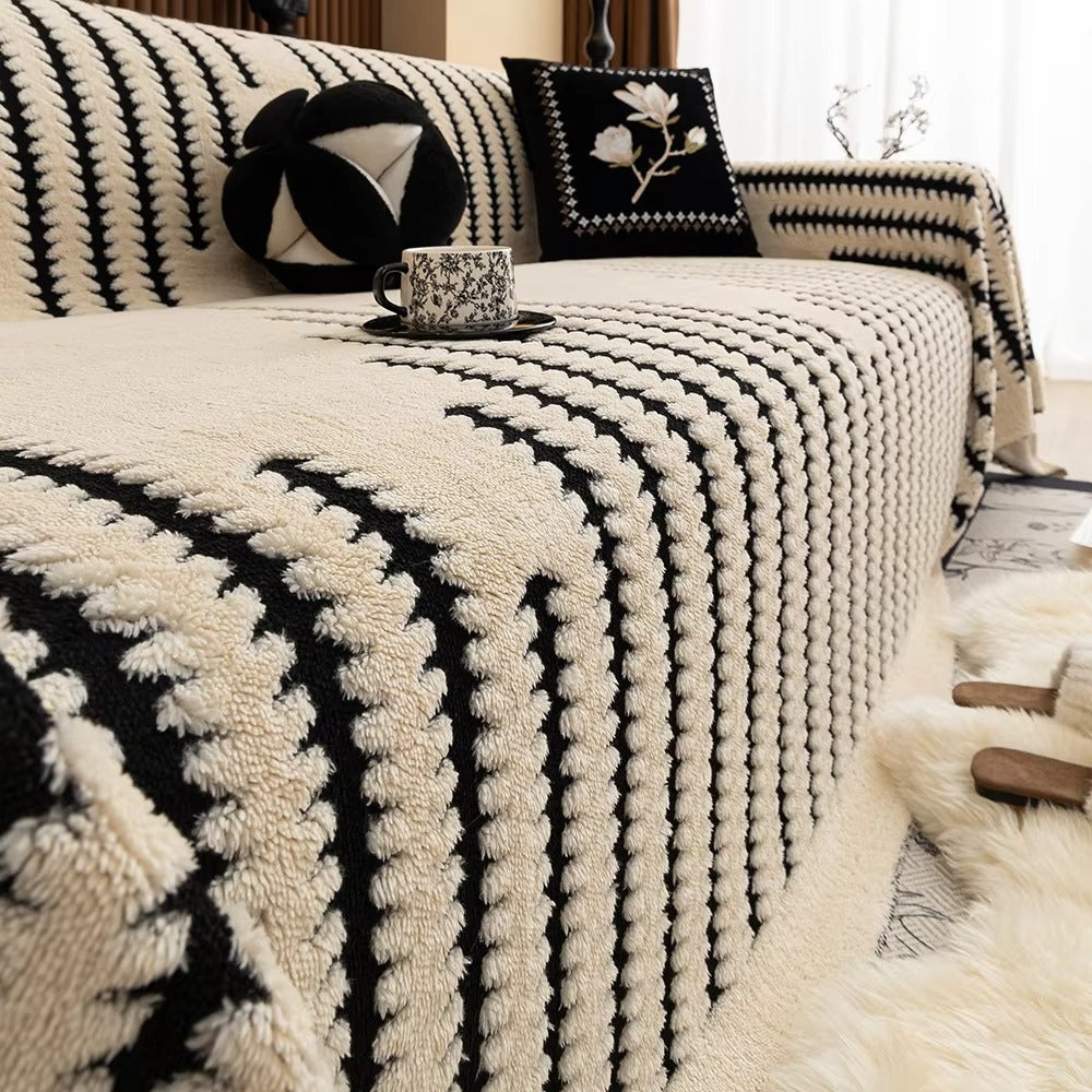 Tufted Sofa Throw Cover with Non-Slip Backing for Couch and Sectional Protection