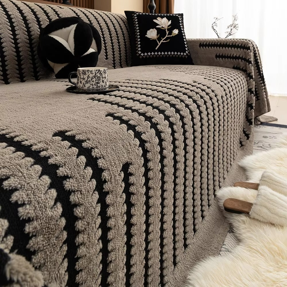 Tufted Sofa Throw Cover with Non-Slip Backing for Couch and Sectional Protection