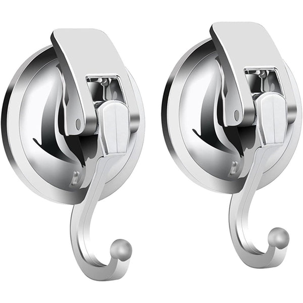 Vacuum Suction Cup Hooks with Pull-Push Lock Handle, Set of 2