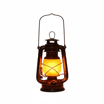 Vintage Table Lamp with Frosted Glass Shade and Arched Handle