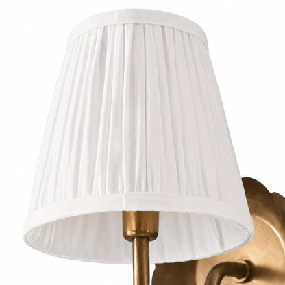 Vintage Wall Sconce with Pleated Cotton Shade