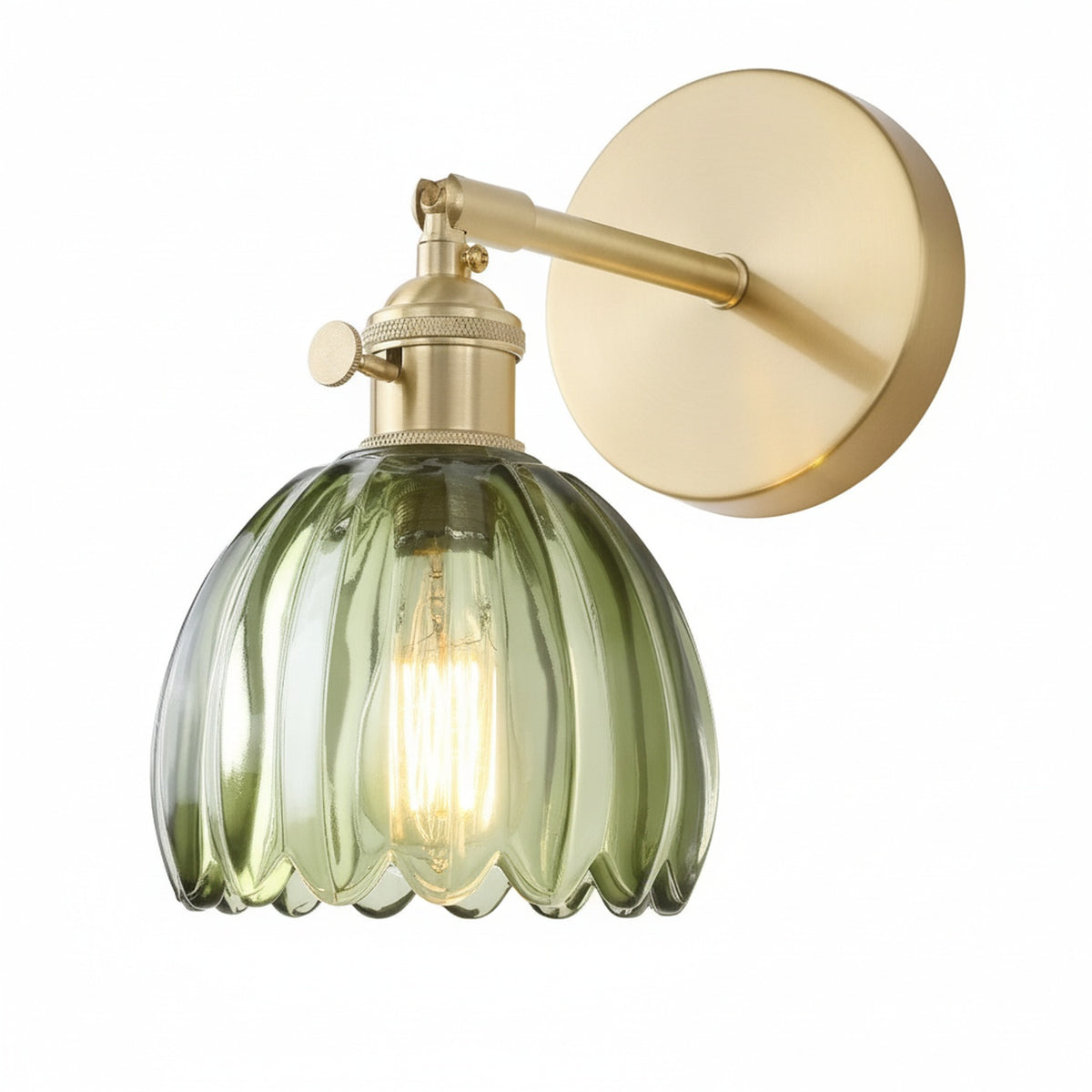 Vintage Wall with Fluted Glass Shade