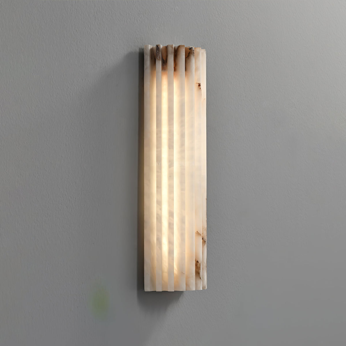 Wall Lamp Art Deco with Alabaster Stone Shade and Integrated LED