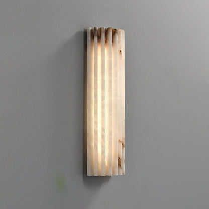 Wall Lamp Art Deco with Alabaster Stone Shade and Integrated LED
