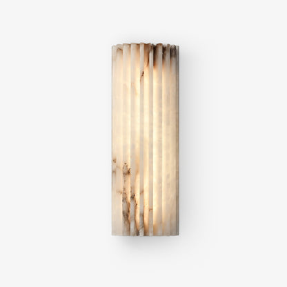 Wall Lamp Art Deco with Alabaster Stone Shade and Integrated LED