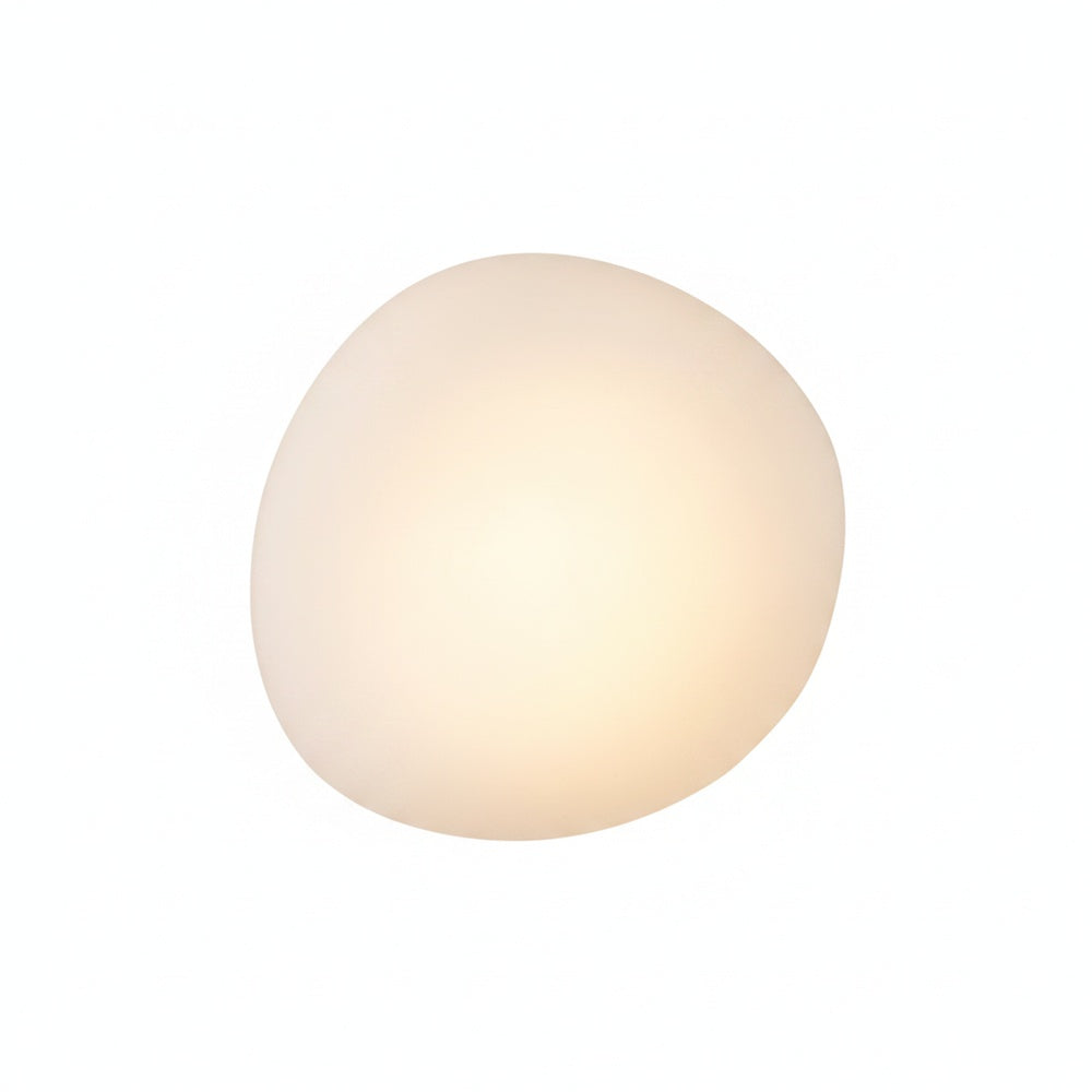 Wall Lamp Art Deco with Frosted Organic Stone Shape