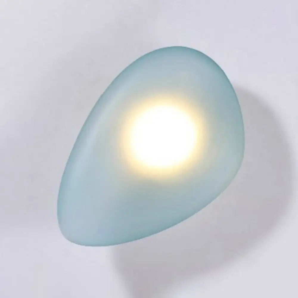 Wall Lamp Art Deco with Frosted Organic Stone Shape
