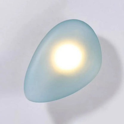 Wall Lamp Art Deco with Frosted Organic Stone Shape