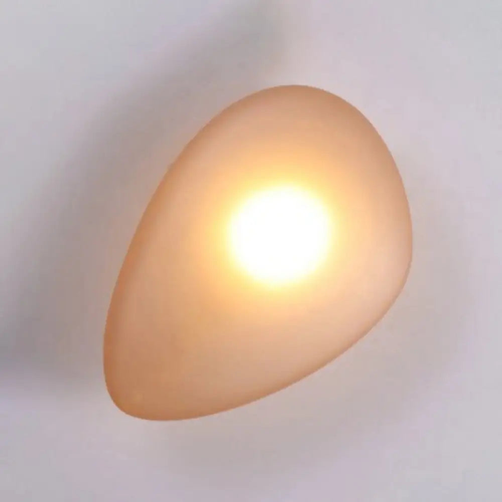 Wall Lamp Art Deco with Frosted Organic Stone Shape