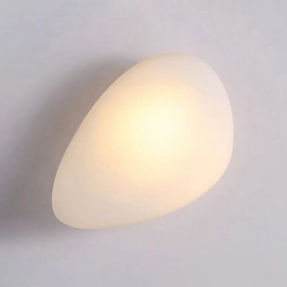 Wall Lamp Art Deco with Frosted Organic Stone Shape
