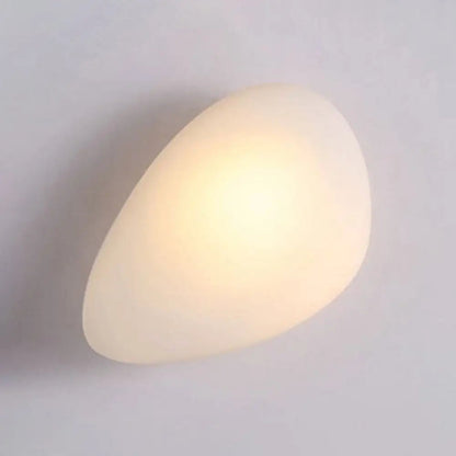 Wall Lamp Art Deco with Frosted Organic Stone Shape
