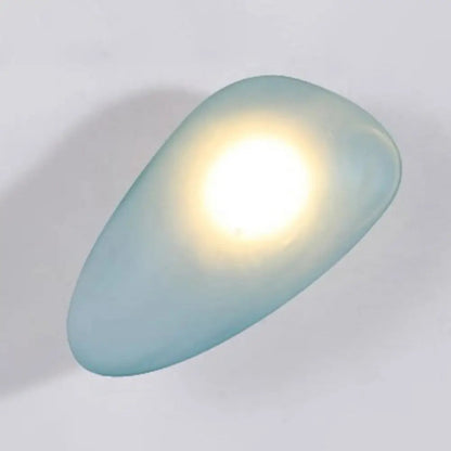 Wall Lamp Art Deco with Frosted Organic Stone Shape