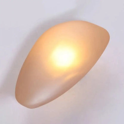 Wall Lamp Art Deco with Frosted Organic Stone Shape