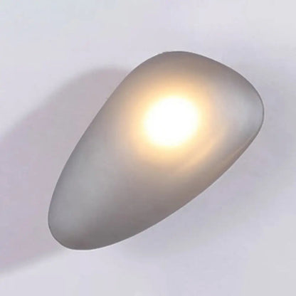 Wall Lamp Art Deco with Frosted Organic Stone Shape