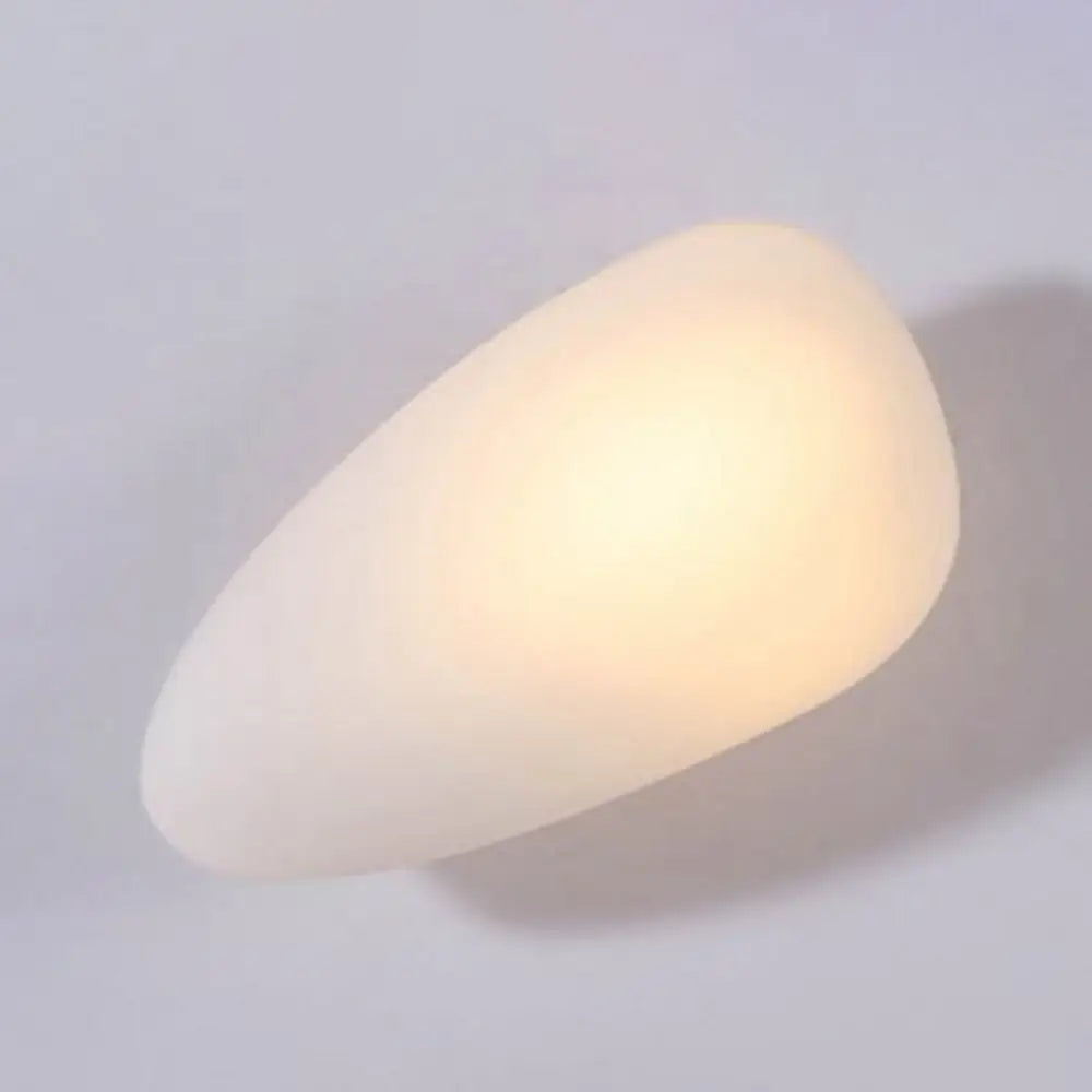 Wall Lamp Art Deco with Frosted Organic Stone Shape