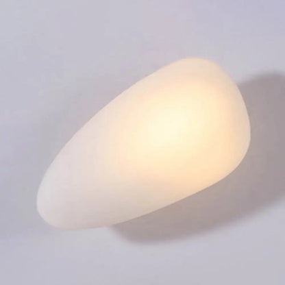 Wall Lamp Art Deco with Frosted Organic Stone Shape