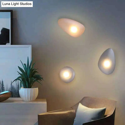 Wall Lamp Art Deco with Frosted Organic Stone Shape