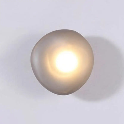 Wall Lamp Art Deco with Frosted Organic Stone Shape
