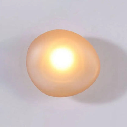 Wall Lamp Art Deco with Frosted Organic Stone Shape