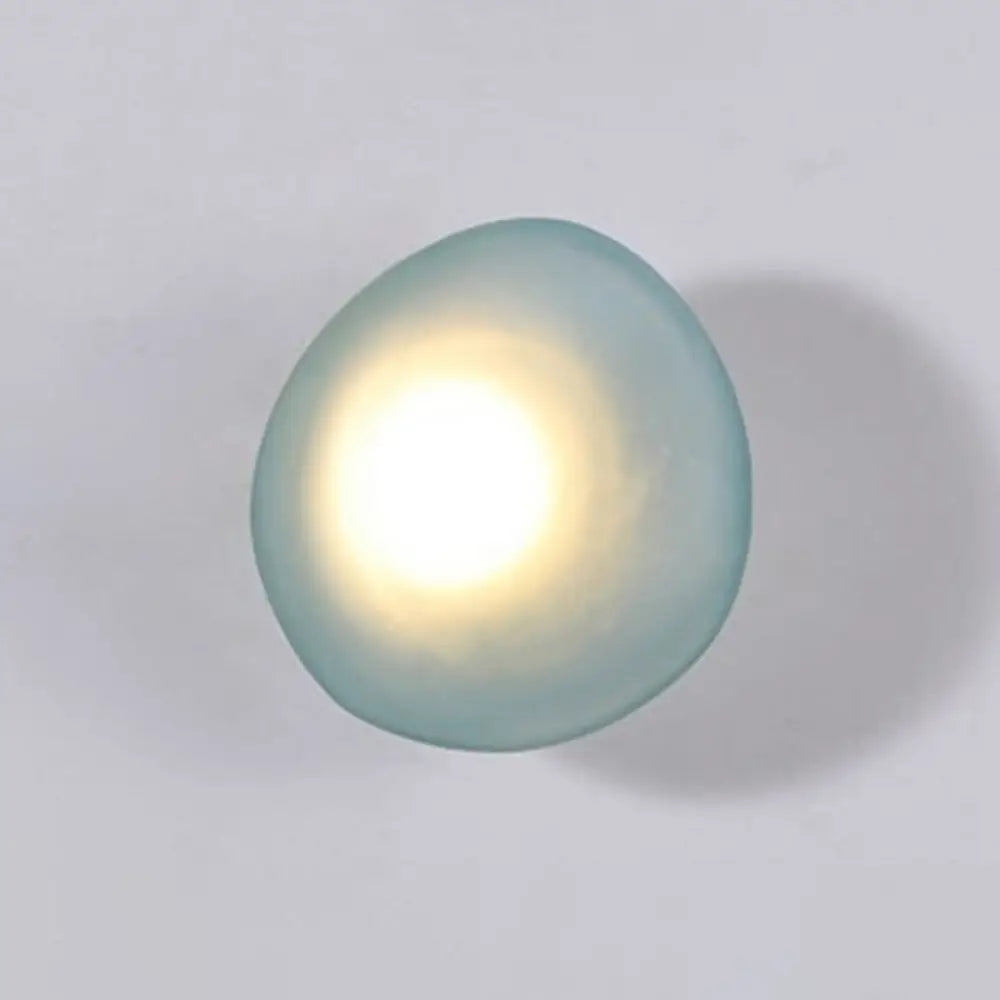 Wall Lamp Art Deco with Frosted Organic Stone Shape