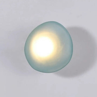 Wall Lamp Art Deco with Frosted Organic Stone Shape