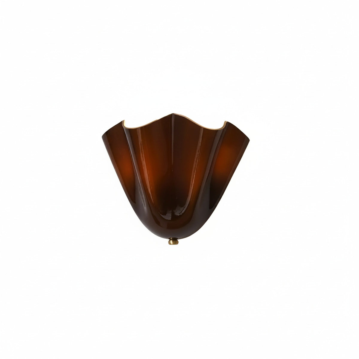 Wall Lamp Art Deco with Glass Shell Shade and Brass Fitting