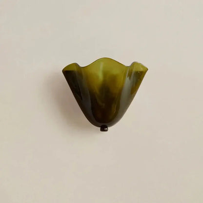 Wall Lamp Art Deco with Glass Shell Shade and Brass Fitting