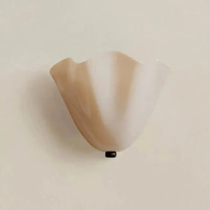 Wall Lamp Art Deco with Glass Shell Shade and Brass Fitting