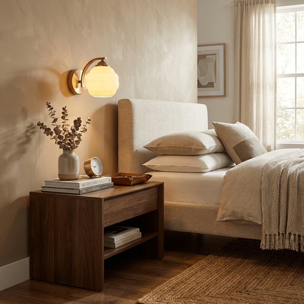 Wall Lamp Art Deco with Opal Glass Shade and Curved Arm