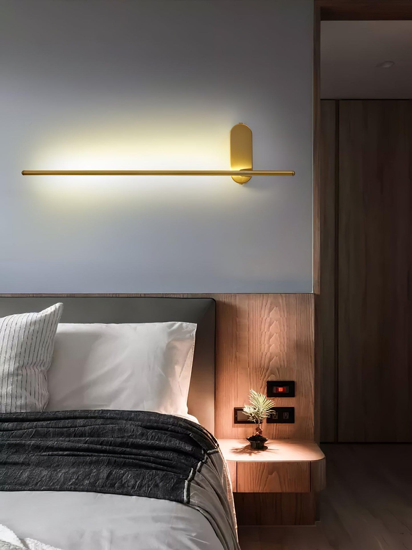 Wall Lamp Minimalist LED Stick Sconce with Integrated Light