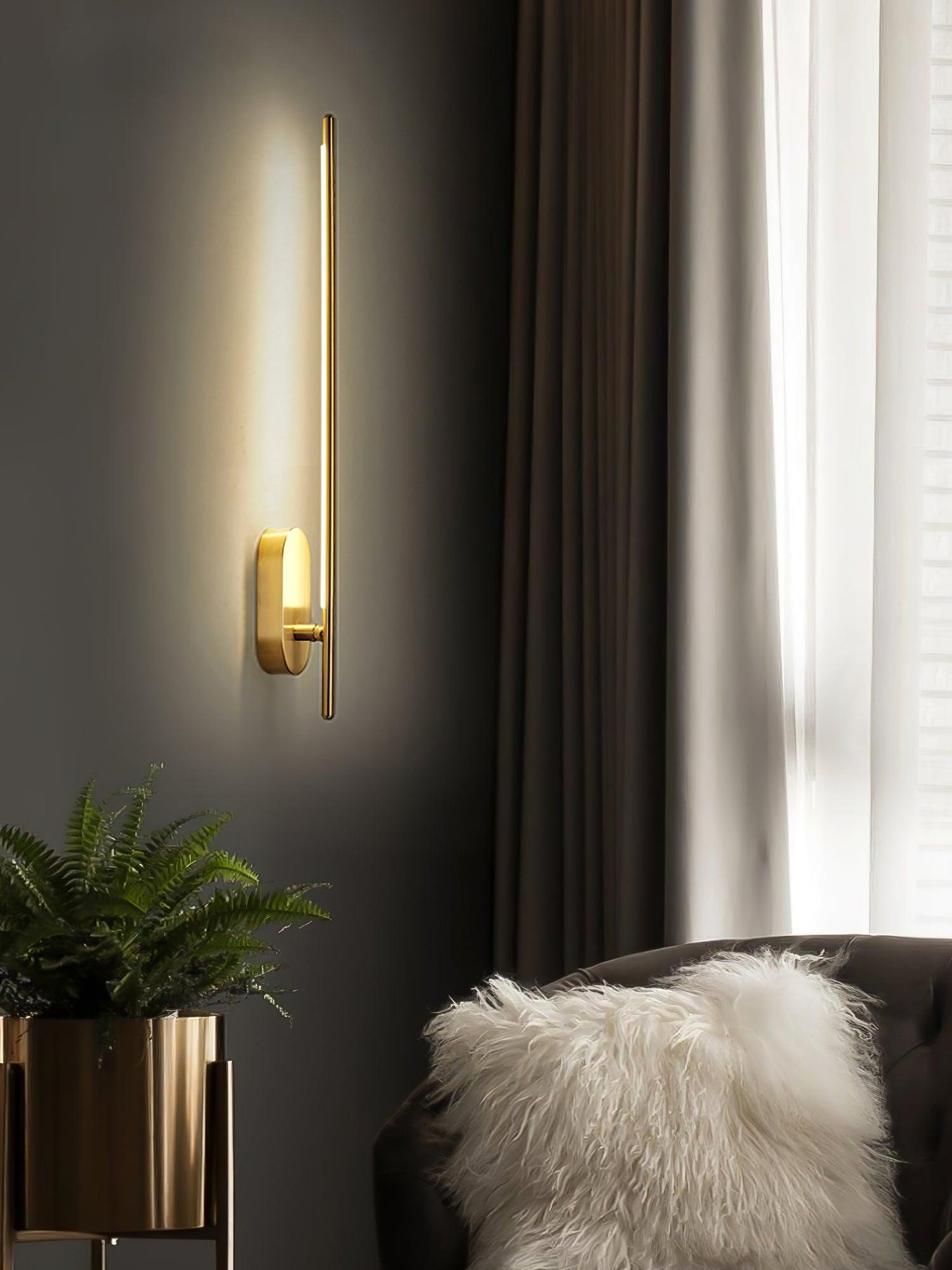 Wall Lamp Minimalist LED Stick Sconce with Integrated Light