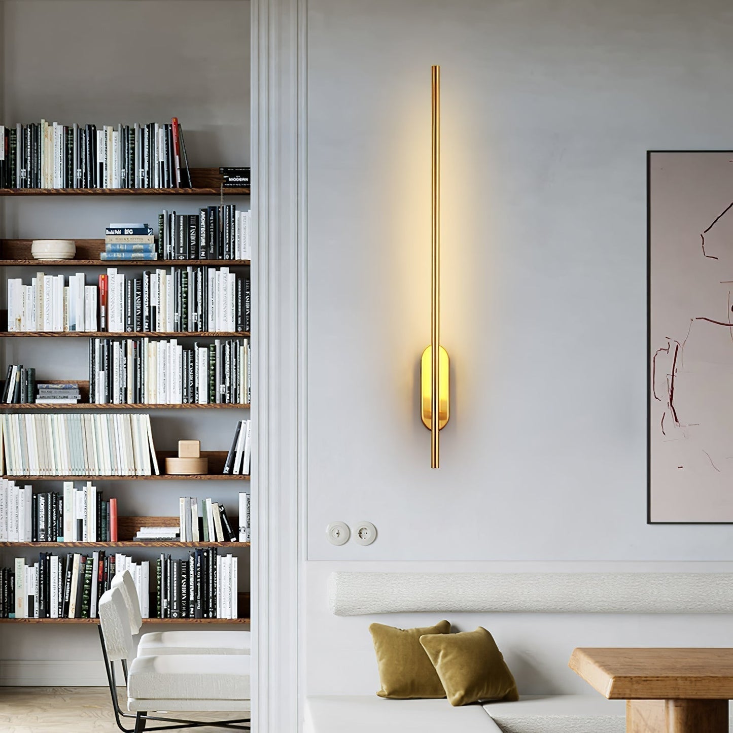 Wall Lamp Minimalist LED Stick Sconce with Integrated Light