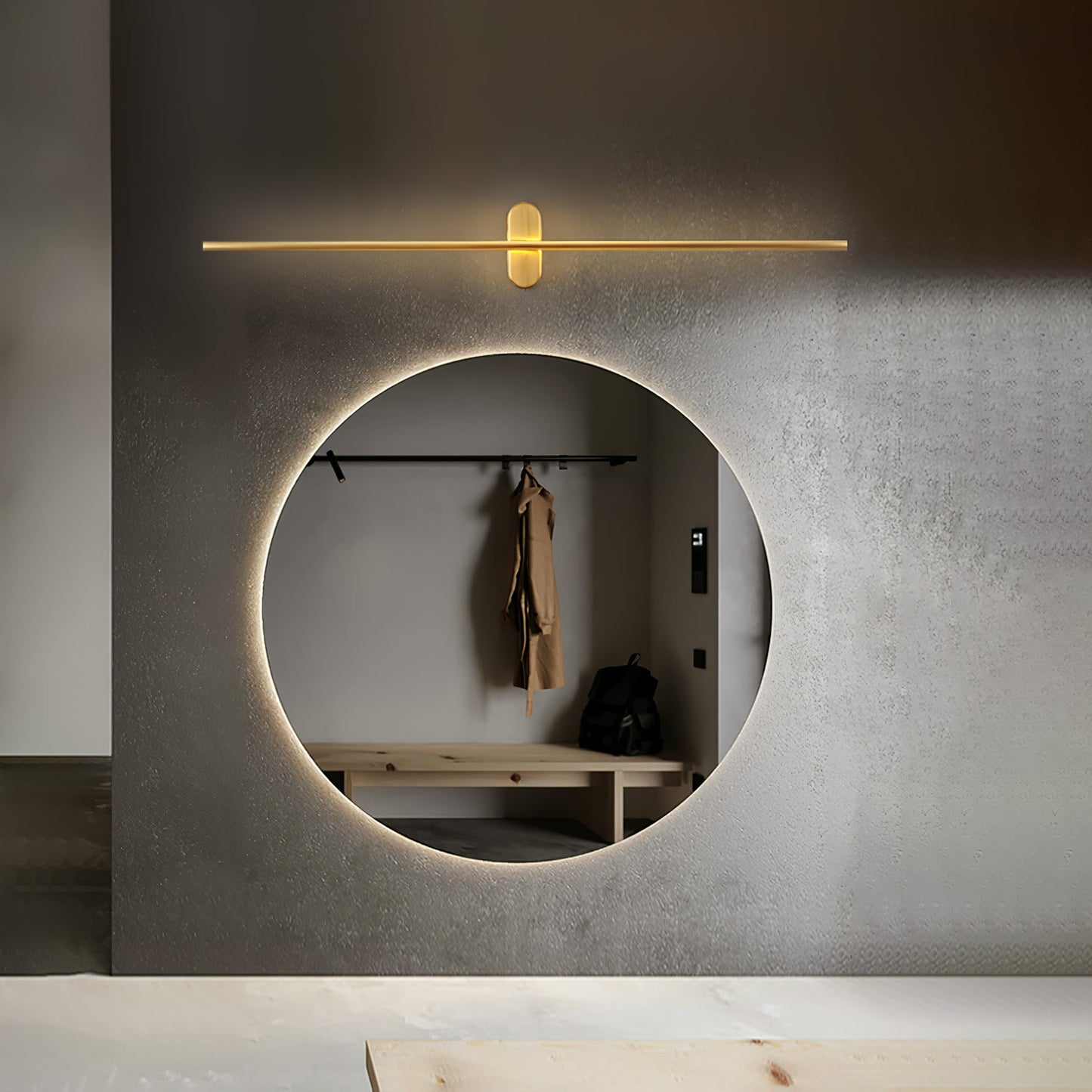 Wall Lamp Minimalist LED Stick Sconce with Integrated Light