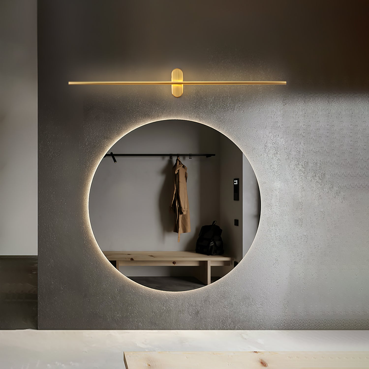Wall Lamp Minimalist LED Stick Sconce with Integrated Light