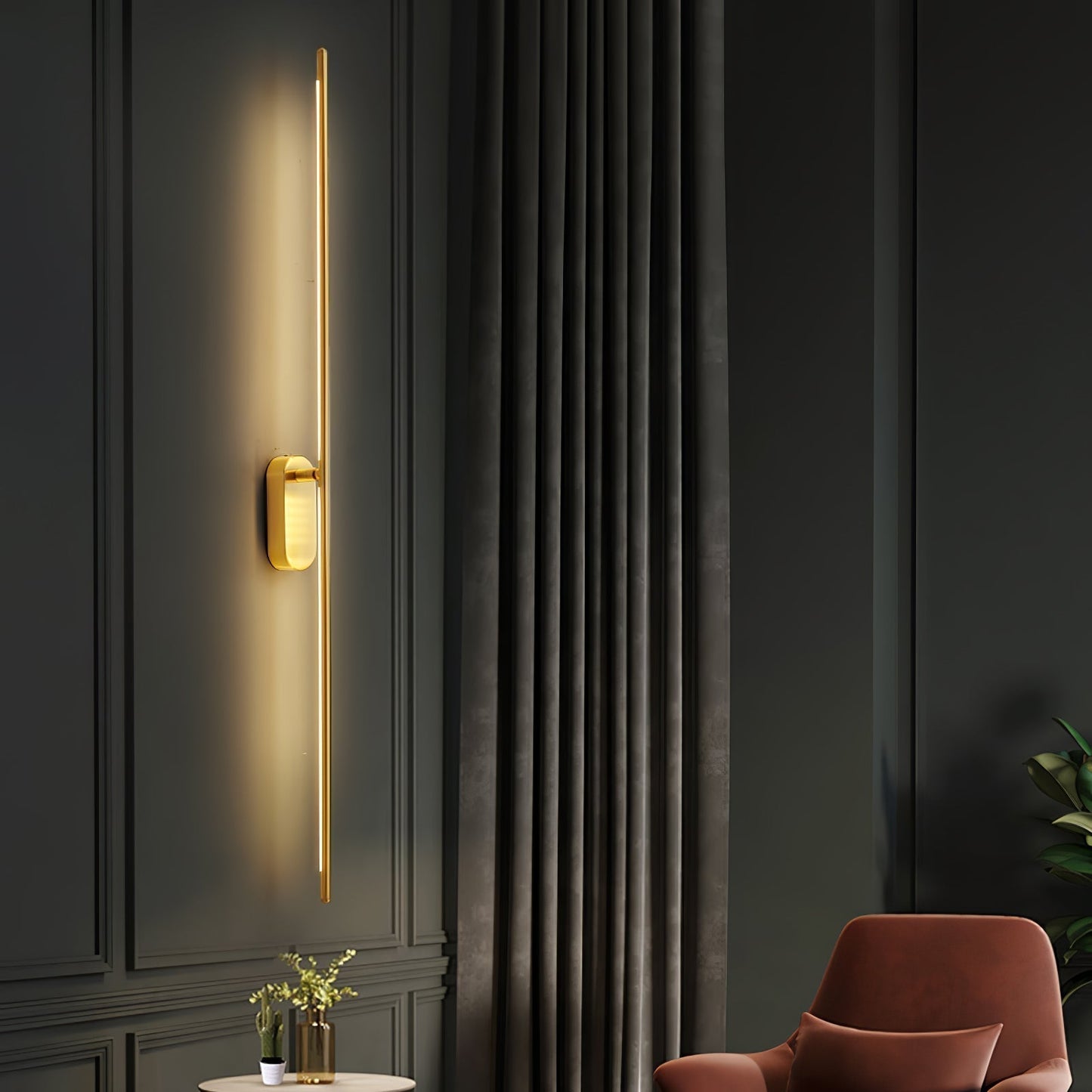 Wall Lamp Minimalist LED Stick Sconce with Integrated Light