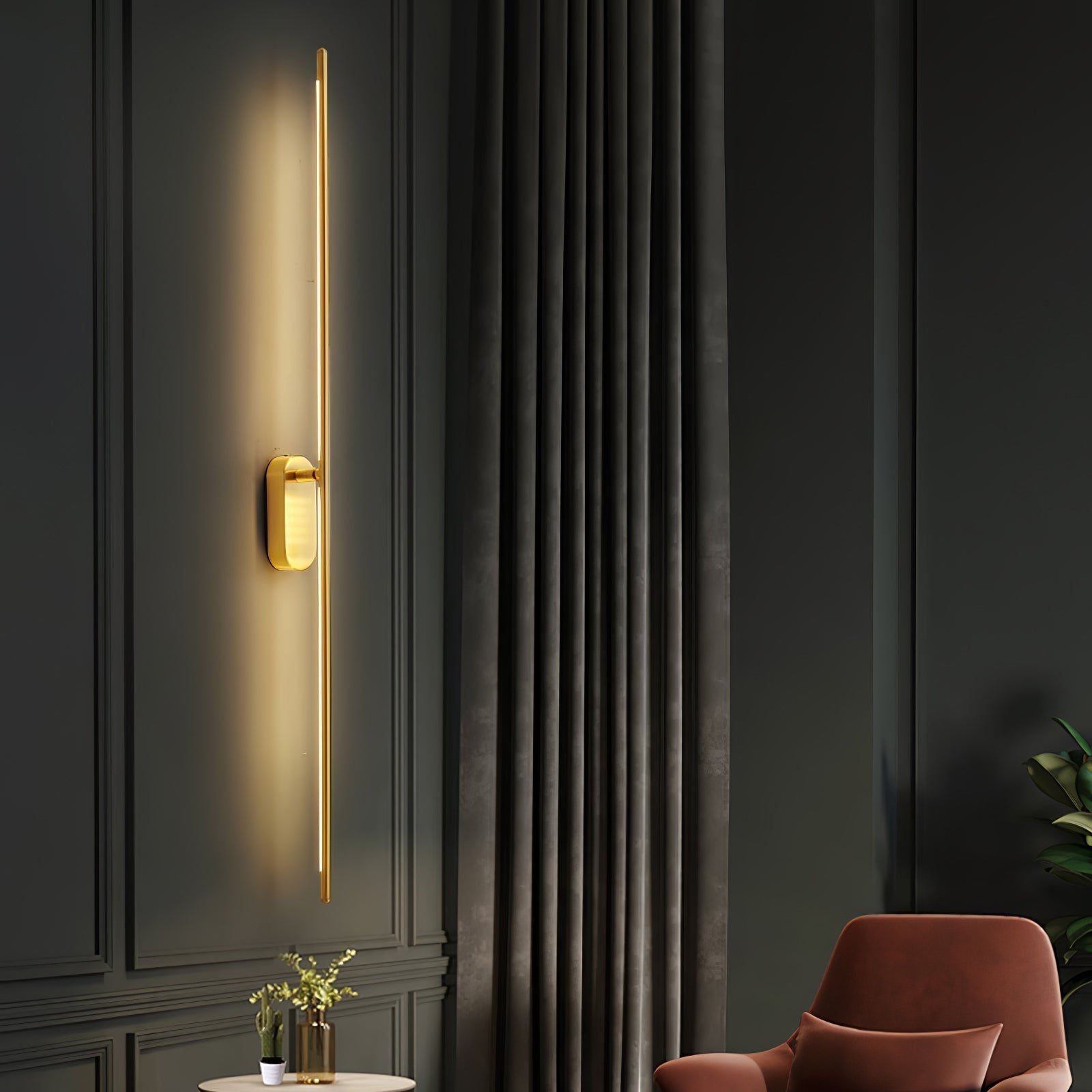 Wall Lamp Minimalist LED Stick Sconce with Integrated Light